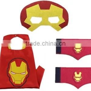 4 Sets Superhero Cape and Mask Cape Mask Wristband thumbnail-3