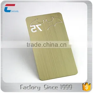 Custom Printed Brushed Credit Card Size Standard Gold Stainless Steel Metal Business Card thumbnail-4