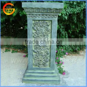 Rose Designed Fiberstone/ Fiberglass Flower Pot Stand Roman Column thumbnail-1