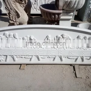 White Marble Christianity Jesus Jesu And Disciple Last Supper Statue thumbnail-2