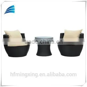 3pc Outdoor Wicker Stacking Patio Egg-shaped Used Chair Set thumbnail-3