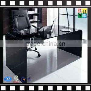 Custom Design High Grade Acrylic Office Table PMMA Black Acrylic Office Furntiure New Acrylic Waterfall Console Table for Office thumbnail-1