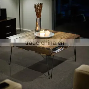 14 Inch 2 Rod Durable Chrome Hairpin Table Legs Metal Leg With Wood Top thumbnail-4