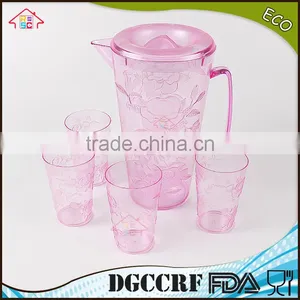 NBRSC Set of 5 Pcs Plastic PS Cold Water Jug Water Kettle Hollow Drinking Bottle PP Pot Double Layer Watering Can thumbnail-1