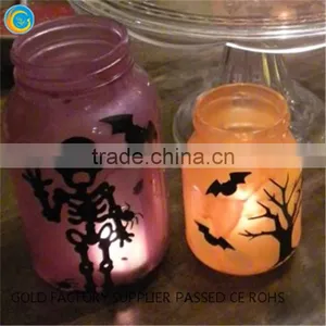 Antique Wooden Candle Holders Halloween Jar thumbnail-5