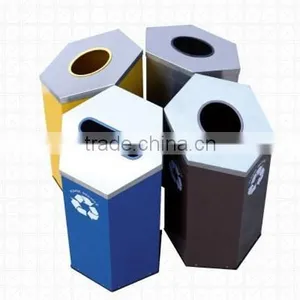 Modern Outdoor Recycle Bin Metal Garbage Waste Bin (combo) thumbnail-2