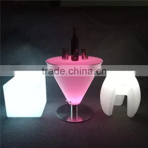 Intelligent Outdoor LED Furniture UV-resistant Glowing Illuminated Rechargeable Interactive LED Table Party LED Cocktail Table thumbnail-2