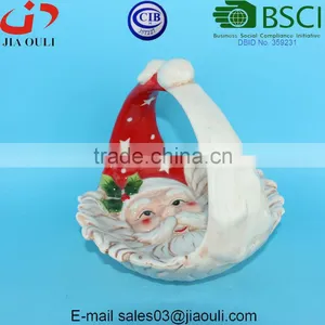 Christmas Decorations Ceramic Santa Claus Basketfor Candy thumbnail-2