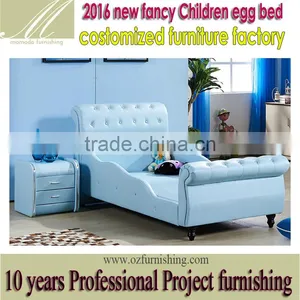 MMD01 Sweet Pink & Blue Kids Single Bed With Guardrail 2016 New Classic Children Kids Baby Furniture thumbnail-1