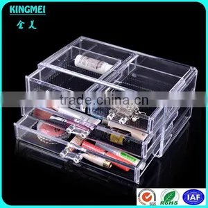 Plastic Acrylic PMMA Lucite Drawer Cosmetics Storage Box With Handles thumbnail-6