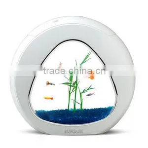 USB Desktop ABS Acrylic Aquarium Fish Tank With LED Light Water Pump thumbnail-1