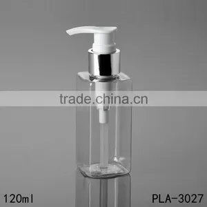 2017 Hot New Products Cosmetik Packaging Clear Empty 120ml Plastic Pet Square Bottle Pump Wholesale thumbnail-4