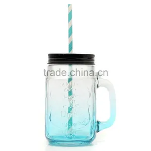 The Glass 500ml Fashional Vintage Mason Glass Drinking Jar thumbnail-2