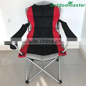 Patio Deluxe Steel Adjustable Red Padded Beach Folding Chair thumbnail-1