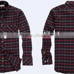 Men's 100% Cotton Twill Plaids Flannel Fashion Shirt With Long Sleeves thumbnail-5