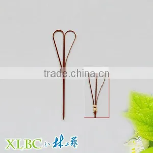 Heart Bamboo Knot Picks With Color thumbnail-1