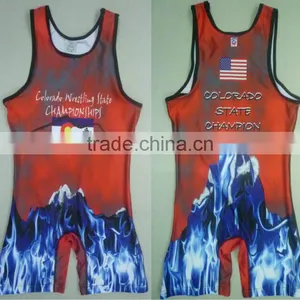 Newest Custom Sublimation Printing Wrestling Clothing thumbnail-1