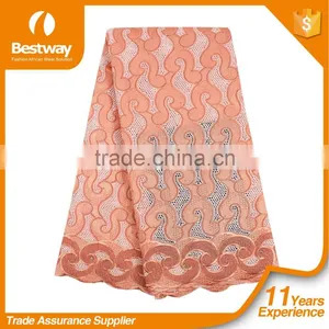 Bestway New Design Yiwu Lace Fabric Swiss Cotton Voile Lace With Rhinestone SL0417 thumbnail-3