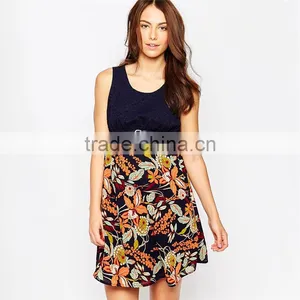 Sexy Maternity Contrast Floral Skater Dress Maternity Wear thumbnail-1