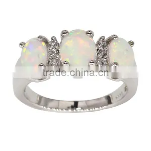 2017 Trendy Fashion S925 Jewelry Elegant White Opal Stone Finger Rings for Ladies thumbnail-1