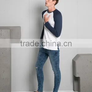 MGOO Customized T-shirt With Shoulder Sleeves Plain Long Sleeve Tshirt Soft Cotton Blank Tee Shirt For Men thumbnail-3