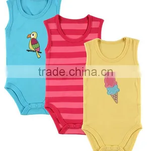 Unisex Stripe/applique Custom Made Infant Organic Cotton Smocked Infant Summer Wear Camo Organic Designer Baby Romper thumbnail-3
