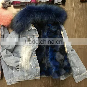 Myfur Fashion Ladies Jeans Parka With Real Raccoon Fur Collar Detachable Fur Lining thumbnail-4