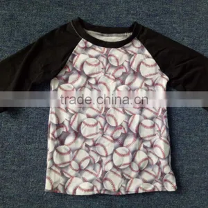 Kids Raglan Baseball Shirt Wholesale Baby Clothes Long/Short Sleeve T Shirt thumbnail-1
