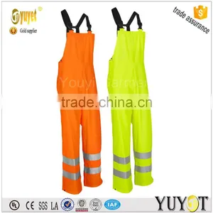 100%Polyester Anti-Static Fluorescent Green/orange Bib Overall thumbnail-1
