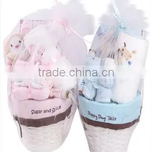 Baby 10pcs Basket Set/baby Cotton Blanket/baby Washcloth thumbnail-1