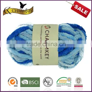Charmkey Popular Mixed Color Dyed Fancy Kniiting Yarn Thick Polyester Chenille Yarn for Carpet thumbnail-2
