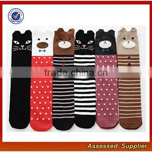 Wholesale Custom Girl and Boy Cotton Colorful Animal Cartoon Tube Socks for Baby Knee High Socks JH58 thumbnail-2