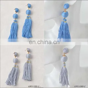 Pom Pom Style Pelote Woolen Yarn Tassel Earrings Ball Earrings thumbnail-1