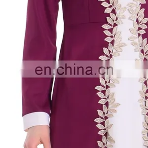 Latest Contrast Abaya Style Islamic Maxi Dress (16050603) thumbnail-2