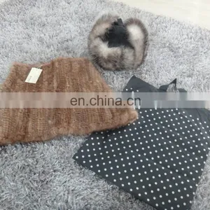 Knitted Mink Fur Tube Cape for Women thumbnail-2