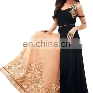 Party Wear Anarkali Net Lehenga With Georgette Semi_Stitched Top 2017 thumbnail-2