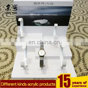 White Factory Direct Pmma Plexiglass Watch Display Acrylic Watch Display Stand With Backing Board thumbnail-4
