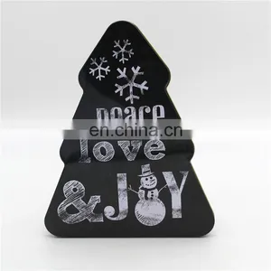 Vintage Festival Design Christmas Tree Shaped Gift Storage Tin Box Whole Sale thumbnail-2