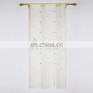 Beaded Gold Metal Living Room String Curtain Fabric thumbnail-1