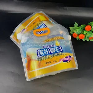 Transparent Self Suction Nozzle Bag Beer White Wine Juice Drink Suction Nozzle Bag Outdoor Folding Portable Bag thumbnail-4
