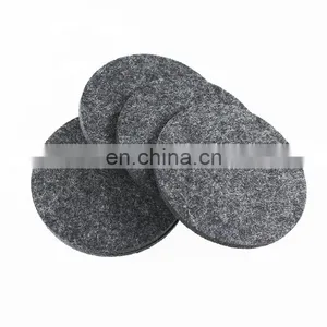 1 Set 6 Pcs 5mm Thickness Round Grey Color Polyester Felt Coaster With Customized Shape thumbnail-1