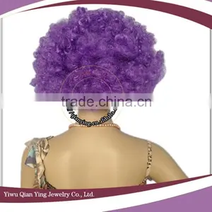 Cheap Dark Purple Synthetic Big Afro Party Wigs thumbnail-3