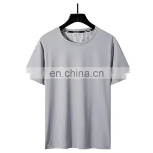Mens Custom Solid Color Plus Size Casual Quick Dry Dress T Shirt thumbnail-4