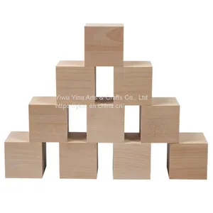 Custom Unfinished Wooden Blocks Unfinished Wood Cubes Blocks thumbnail-1