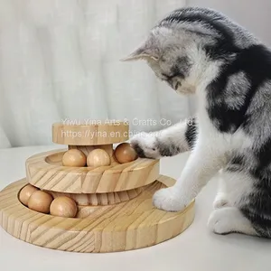 Pet Interactive Roller Exerciser 2 Level Tower of Tracks Cat Teaser Ball Toy Two-ply Rotatable Smart Track Ball Rocking Roll thumbnail-4