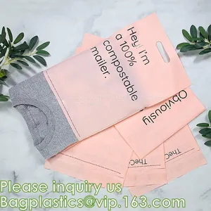 Cornstarch Made Biodegradable Compostable Courier Mailing Plastic Shipping Packaging Bag With Custom Logo CLOTH PACK thumbnail-3