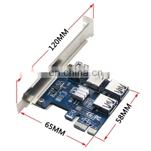 Pci Express 16x Riser Card Pcie Card 1 To 4 Pci-e 1x Slot 4 Pcie External Pcie 1 To 4port Usb 3.0 Adapter Card For Expansion thumbnail-5