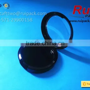 Black Round Single Layer Shading Powder Case With Clear Cap, One Layer Pressed Powder Case/container thumbnail-3