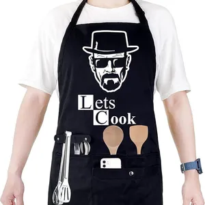 Funny Cooking Chef Apron With Pockets BBQ Kitchen Work Aprons Birthday Dad Creative Gifts thumbnail-1