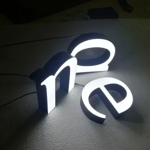 Acrylic Luminous Words Mini Words Resin Outdoor Advertising Back Luminous Stainless Steel Advertising thumbnail-1